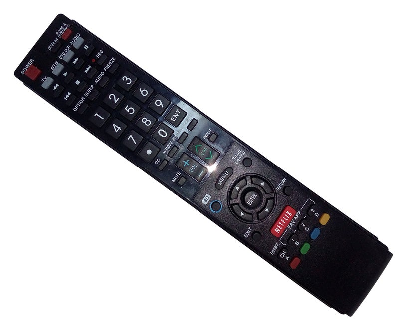 JustFine Replaced Remote Control Compatible for Sharp LC60LE857U LC-60LE650U LC-52LE832U LC-52LE810UN LC-70LE835U LC46LE832U AQUOS LED LCD HD TV with Netflix 3D Button - Image 1